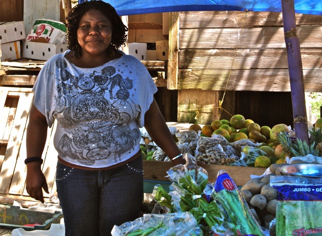 Bequia fruit vendor in town