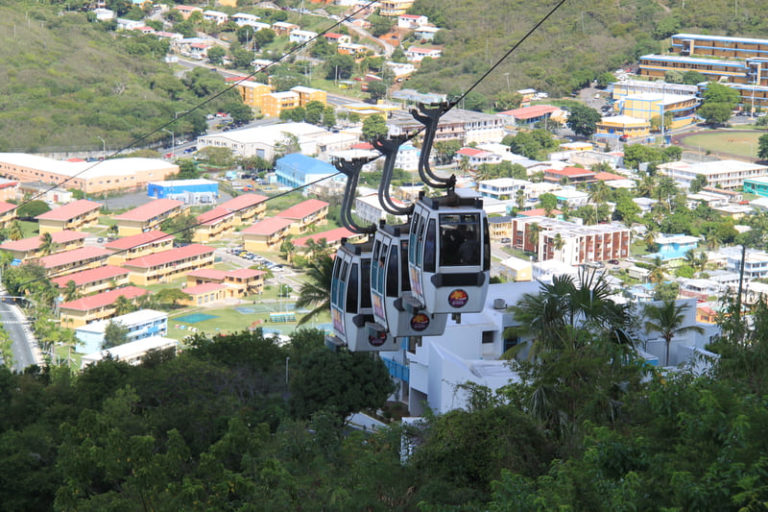 for a birds eye view of St. Thomas take airial tram 