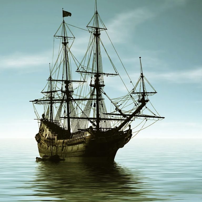 caribbean pirate ships and the red leg pirate